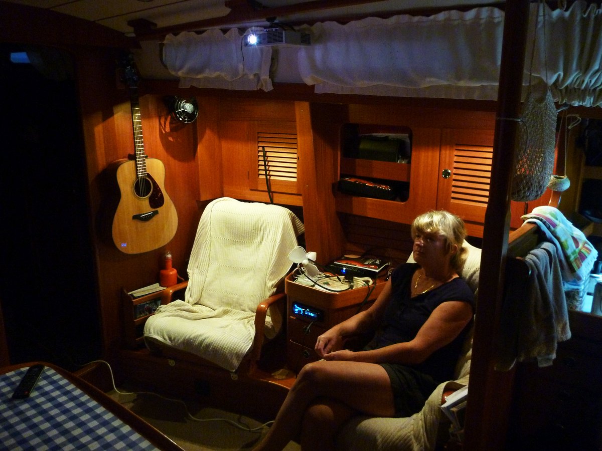 Glenys watching a film on our... Glenys watching a film on our...