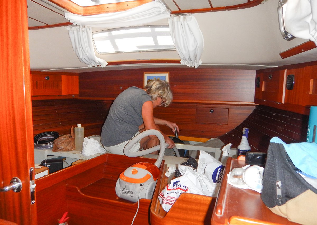 Cleaning the aft cabin bilges